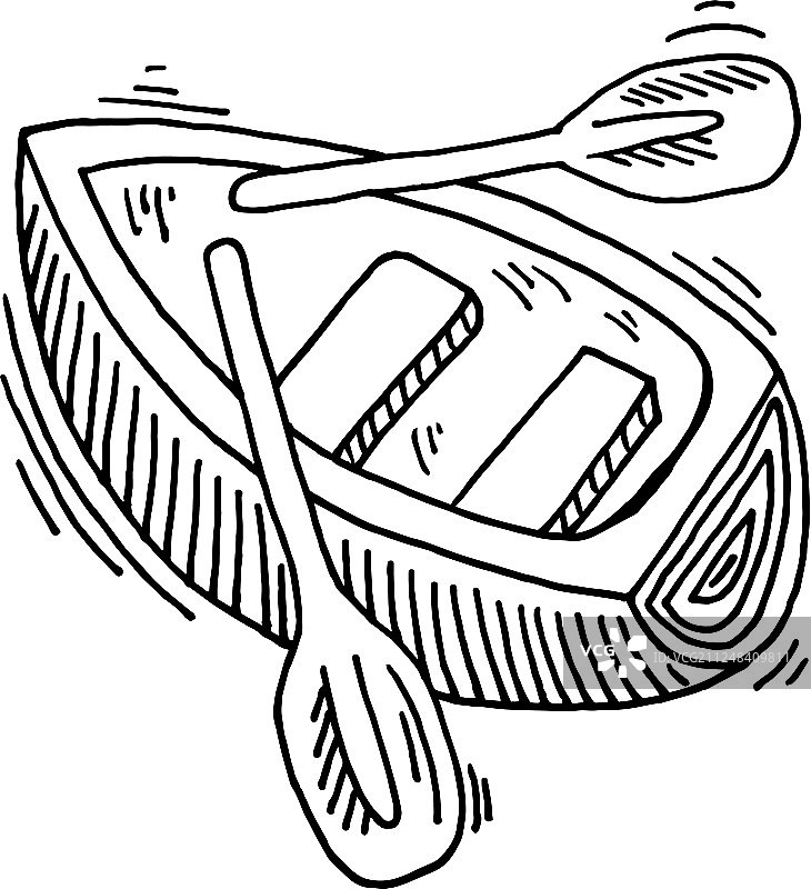 划艇素描图标图片素材