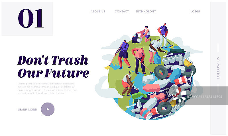 人们从地球上清除垃圾图片素材