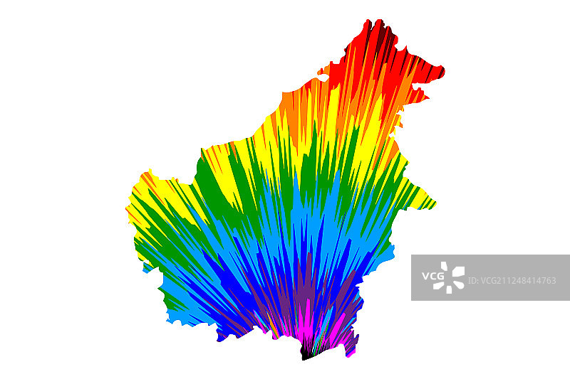 婆罗洲彩虹抽象地图图片素材