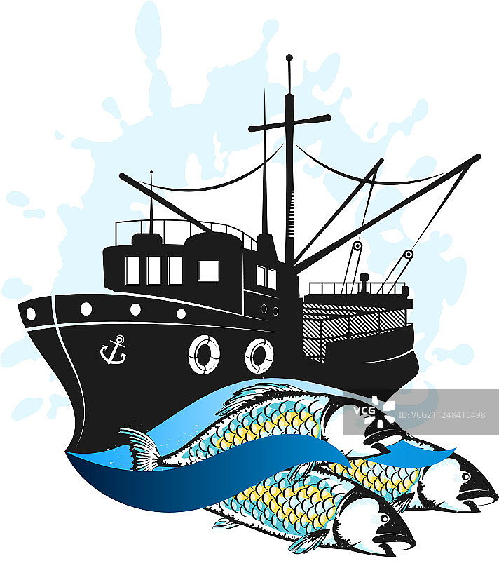 满载而归的渔船图片素材