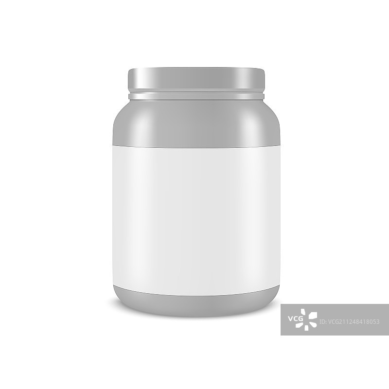 逼真3D效果的灰色塑料罐图片素材