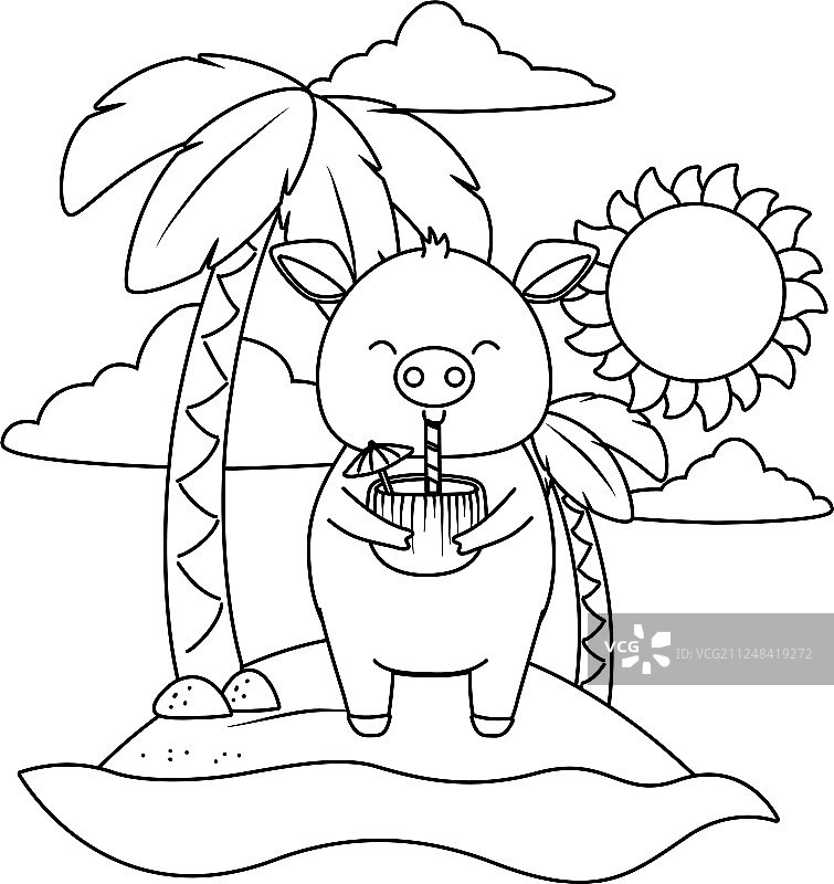 暑假放松卡通图片素材