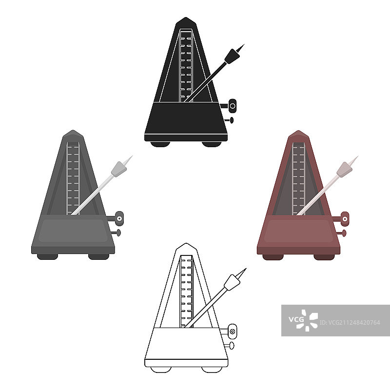 卡通黑色风格节拍器图标图片素材
