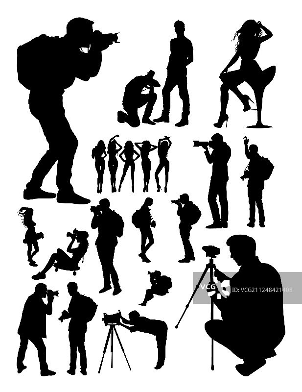 摄影师轮廓图片素材