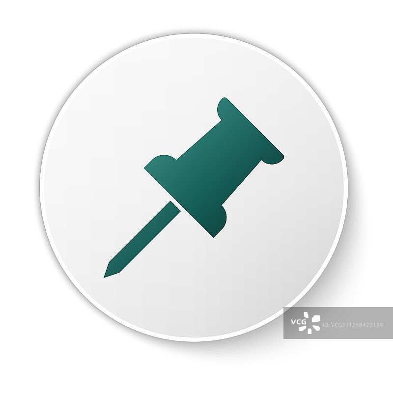 白色背景上的绿色图钉图标图片素材