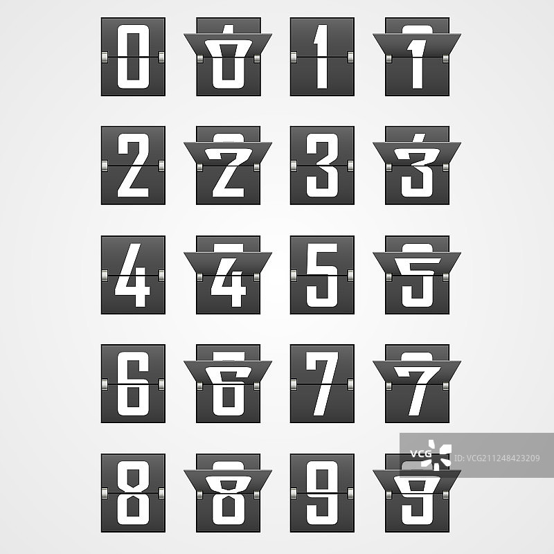 机械计分牌字母数字图片素材