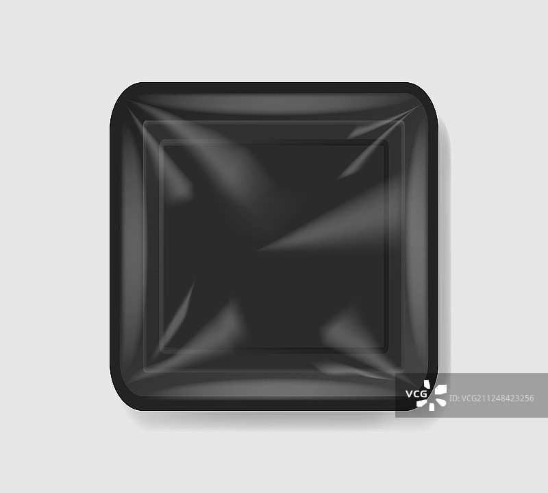 带玻璃纸盖的塑料托盘容器图片素材