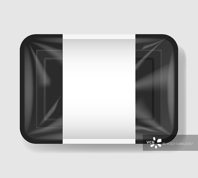 带玻璃纸盖的塑料托盘容器图片素材