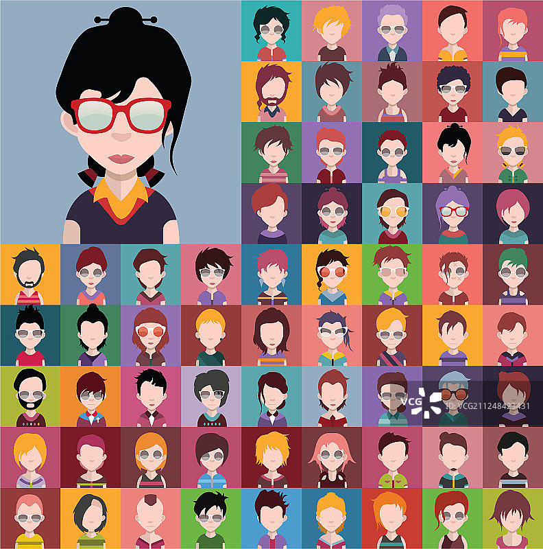 男女头像合集图片素材