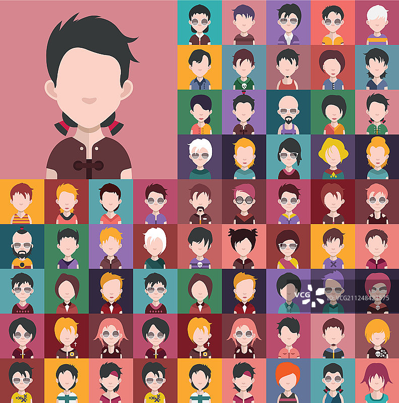 男女头像合集图片素材