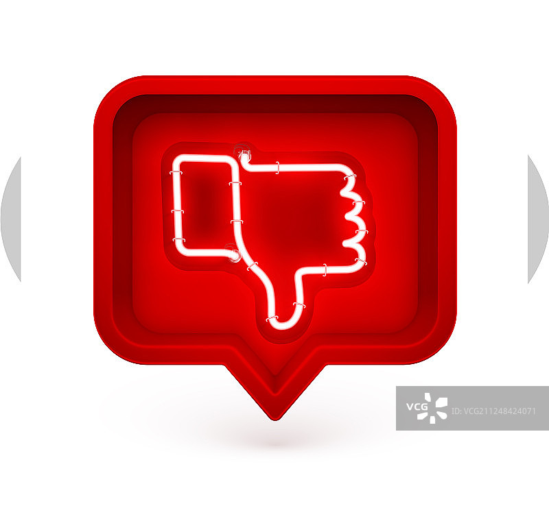 3D语音中发光管的霓虹灯不喜欢标志图片素材