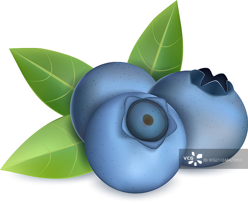 蓝莓堆图标写实风格图片素材