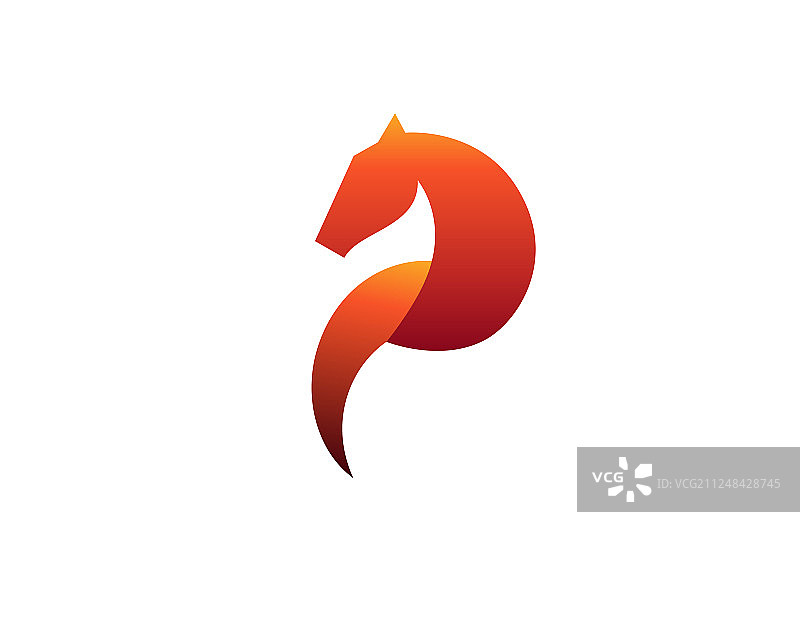 创意几何红色骏马标志图片素材