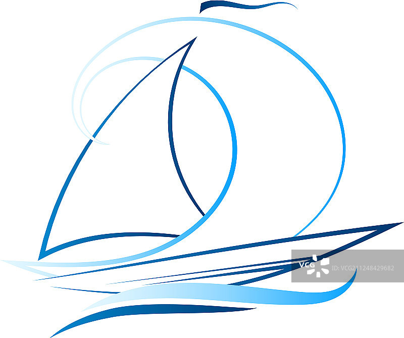 带帆游艇图片素材