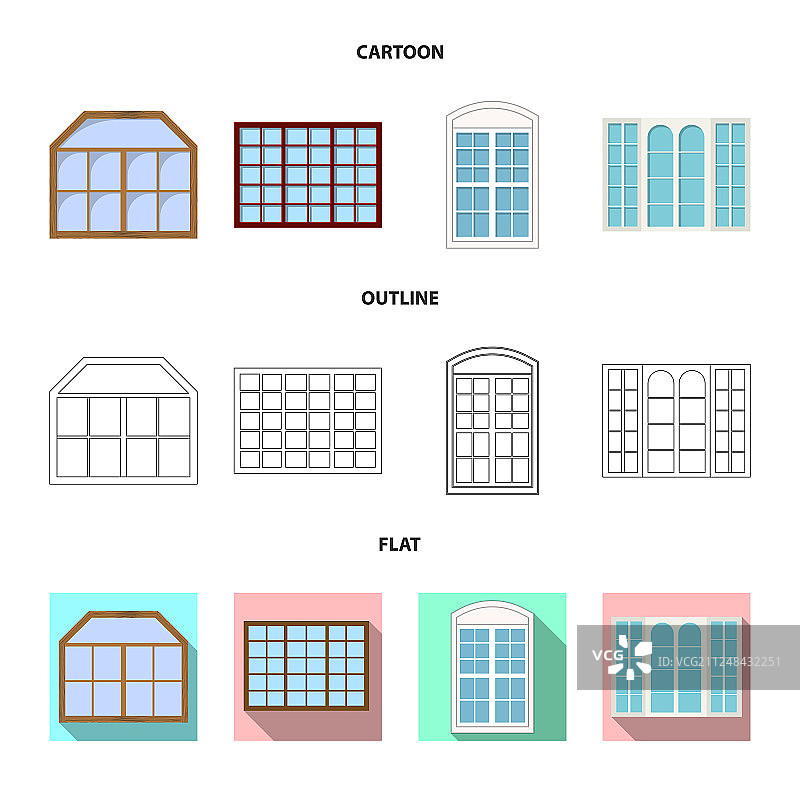 孤立的物体门和前标志集图片素材