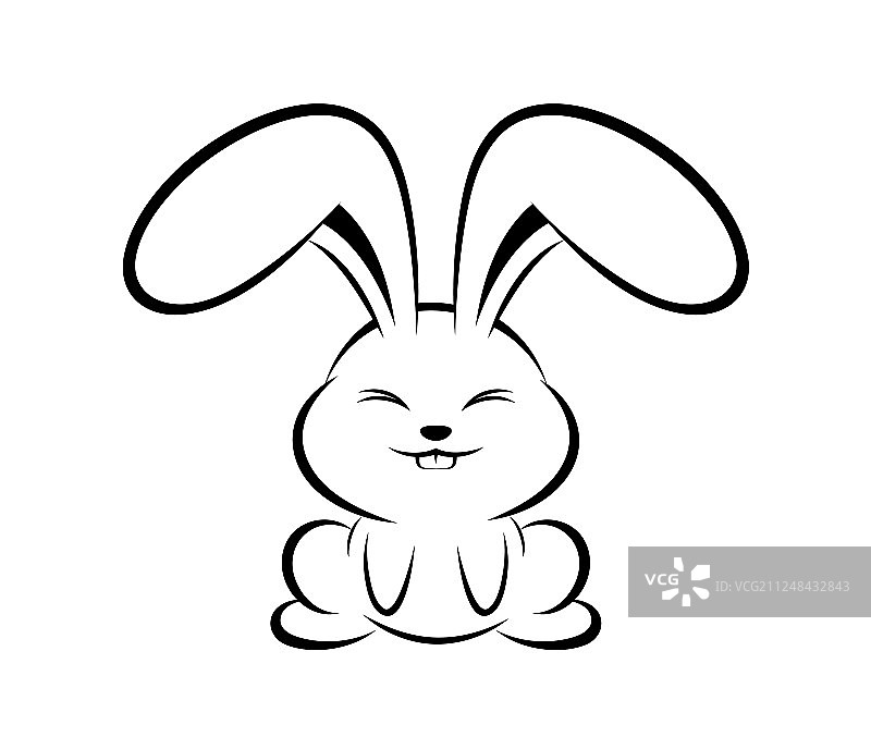 白色背景上的兔子标志图片素材