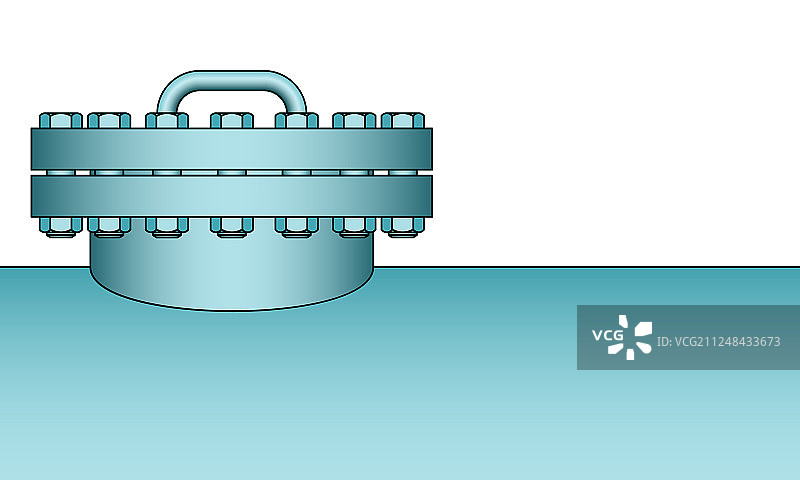 关闭的沙井盖图片素材