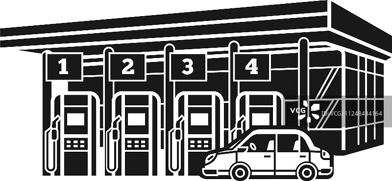 简约风格加油站图标图片素材