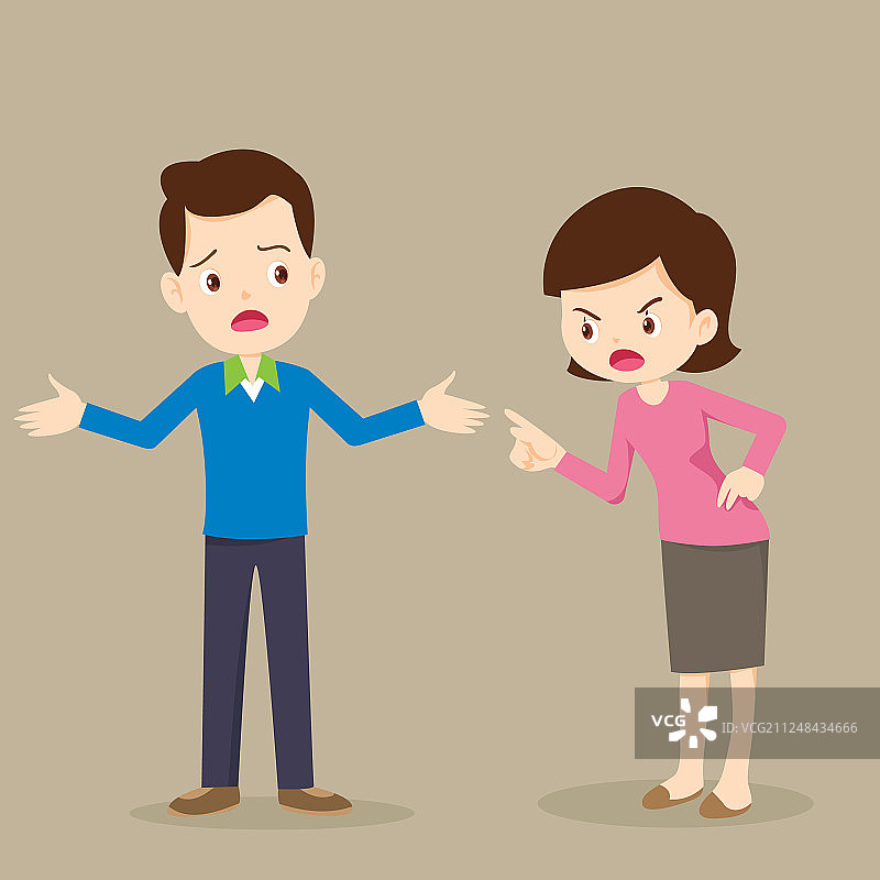 生气的女人责骂男人图片素材