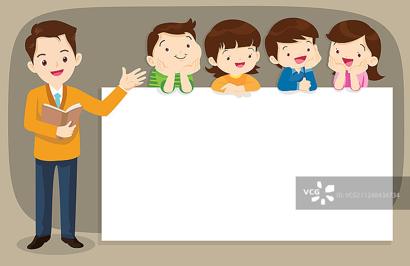 智能教师与儿童及banner图片素材