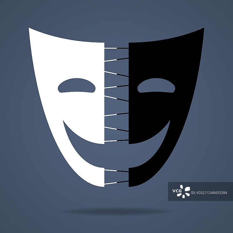 黑色戏剧面具图标图片素材