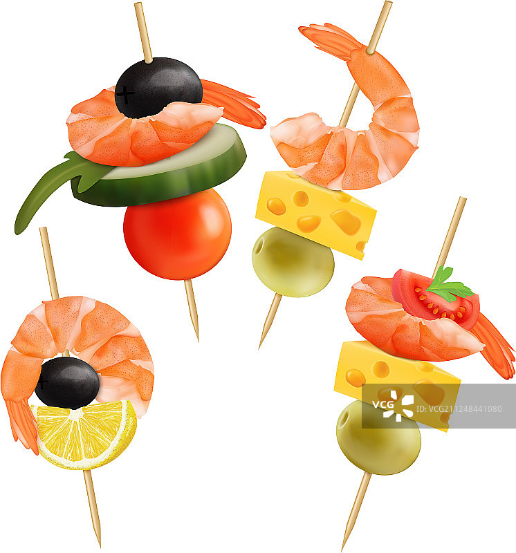 开胃小吃设置图片素材