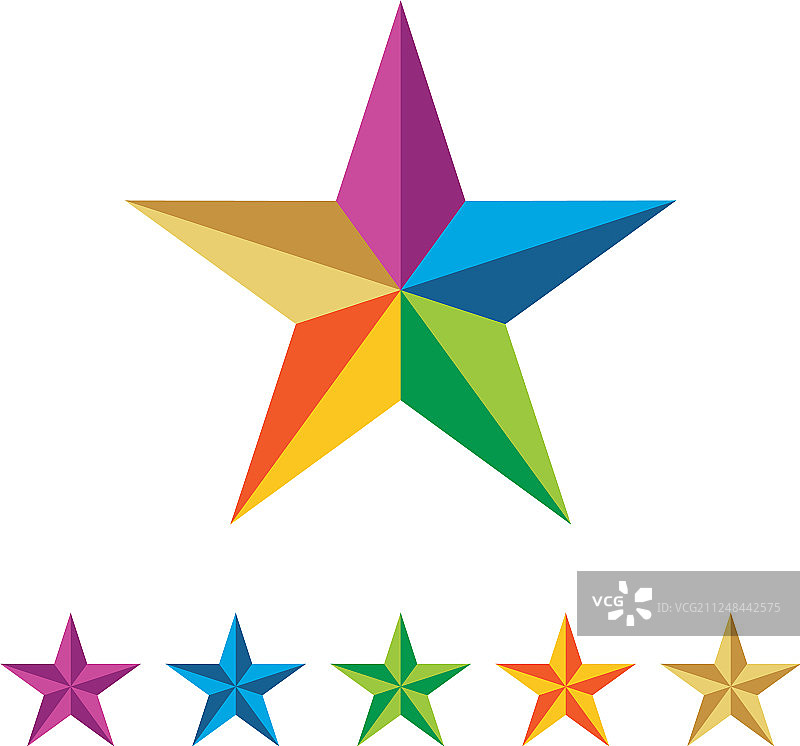 彩色星星Logo模版套装图片素材