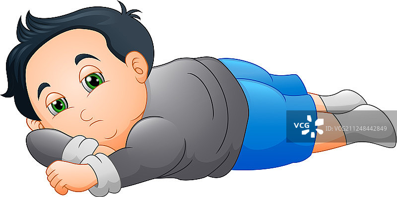 熟睡的可爱小男孩图片素材