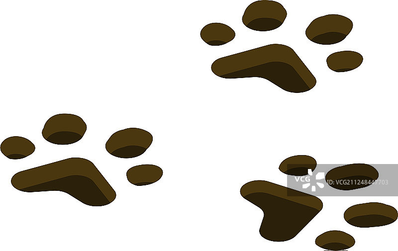 野生动物脚印图标2.5D风格图片素材