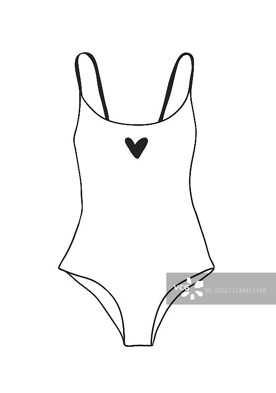 手绘夏季比基尼热带风情图片素材