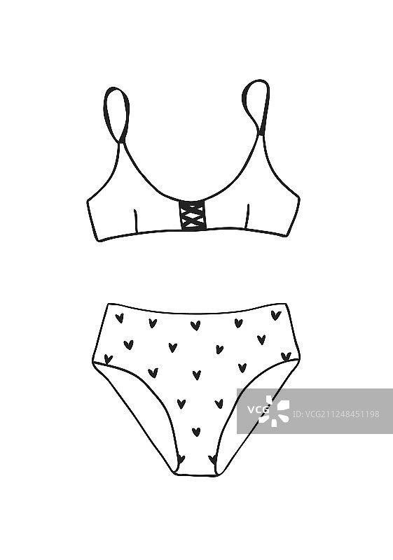 手绘夏季比基尼热带风情图片素材