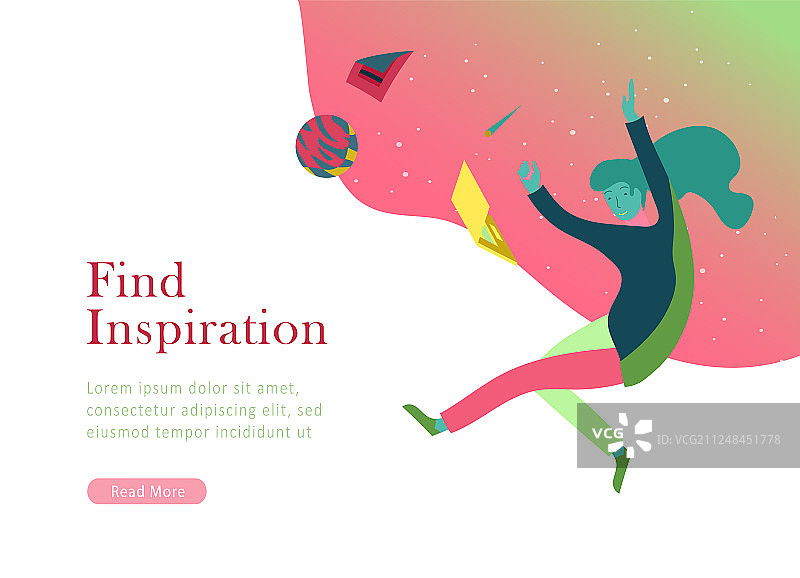 灵感飞行着陆页模板图片素材