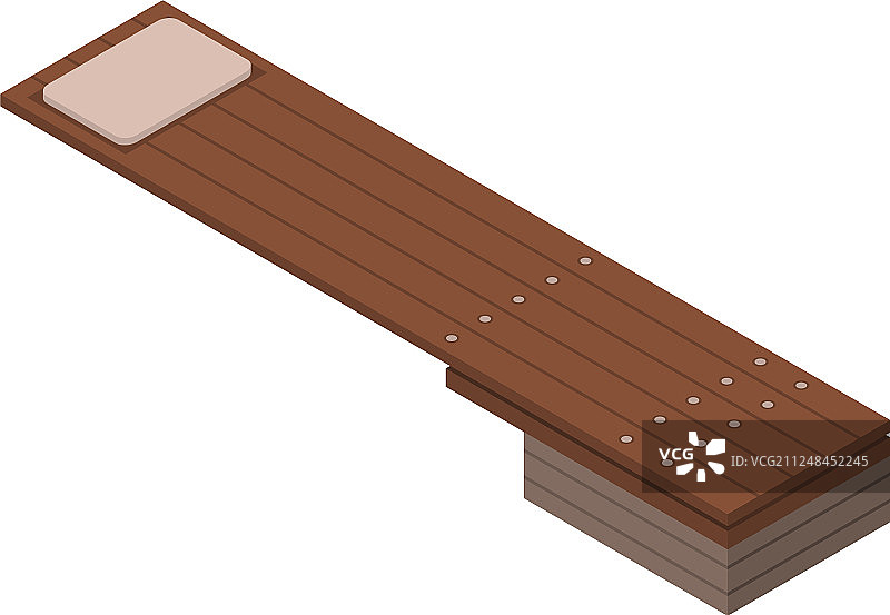 跳水板图标2.5D复古风格图片素材
