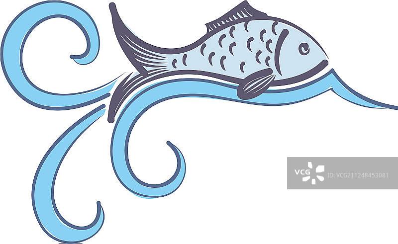 海浪鱼标志图片素材