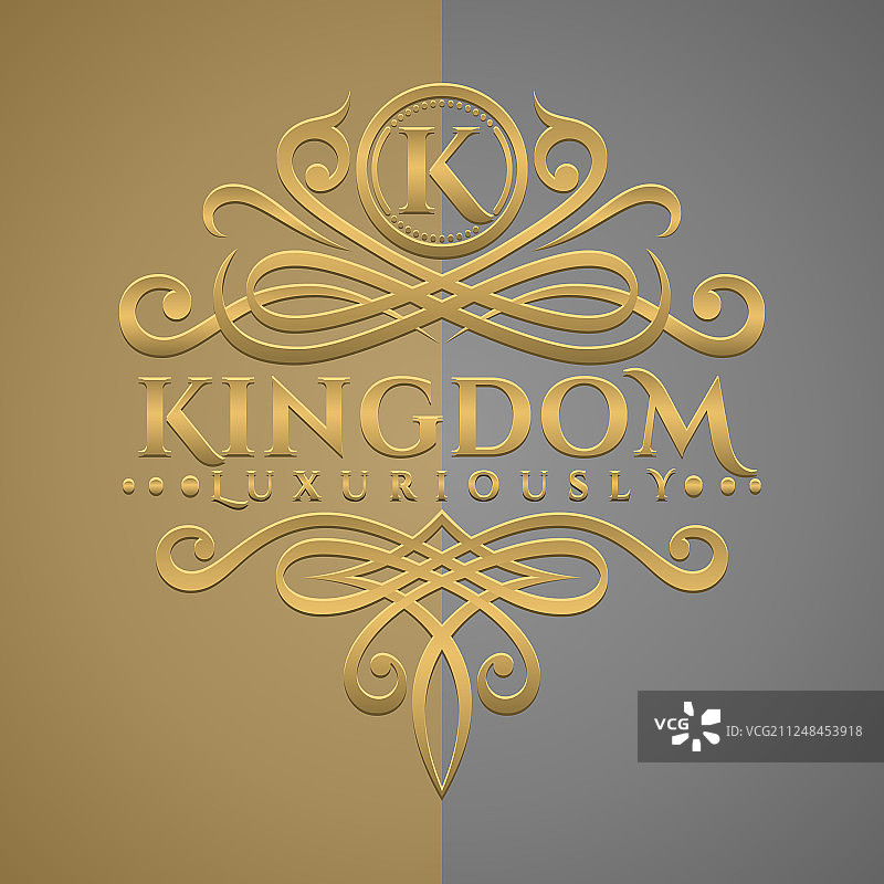 带浮雕的经典奢华字母K标志图片素材