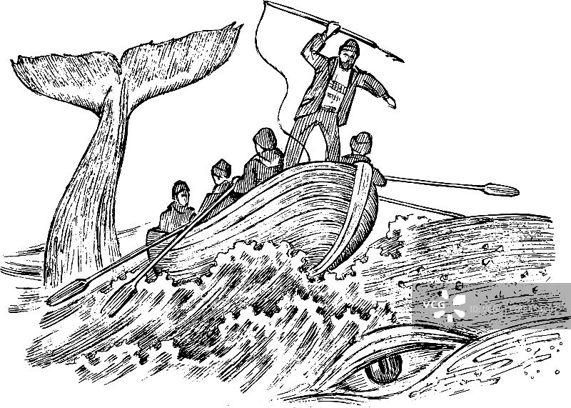 18和19世纪的捕鲸场景图片素材