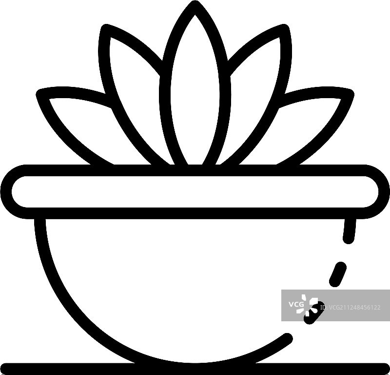 多肉盆栽植物图标轮廓样式图片素材