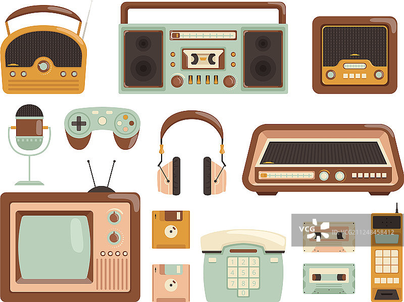 80年代电子复古磁带录音机图片素材