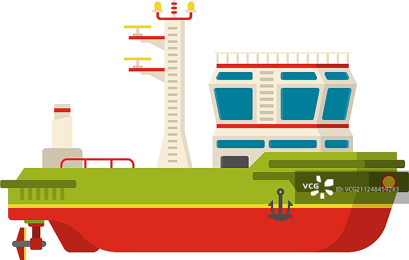 扁平风格的河船图片素材