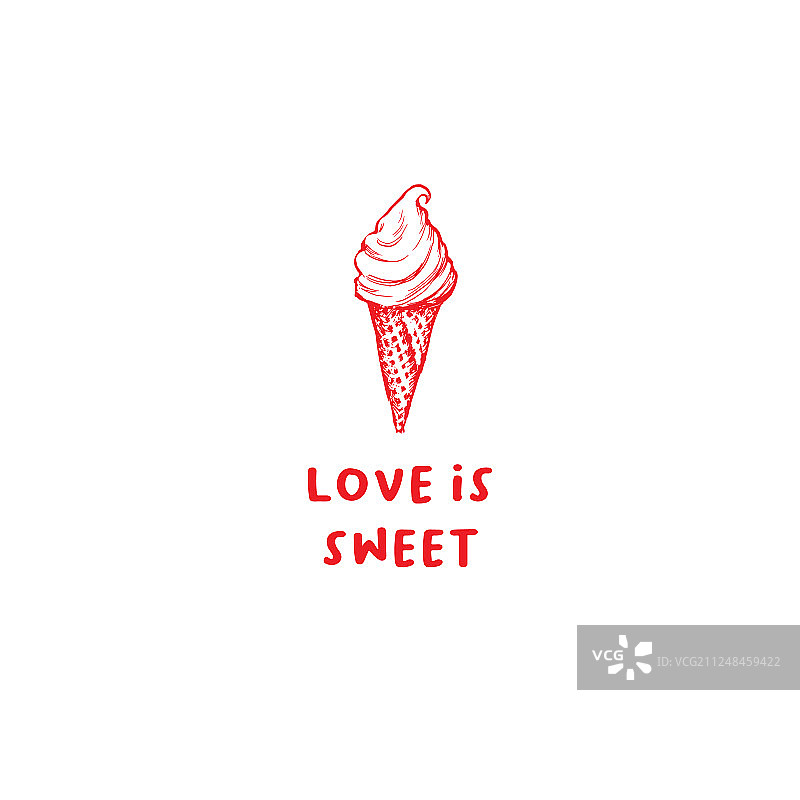 情人节冰淇淋贺卡或海报图片素材