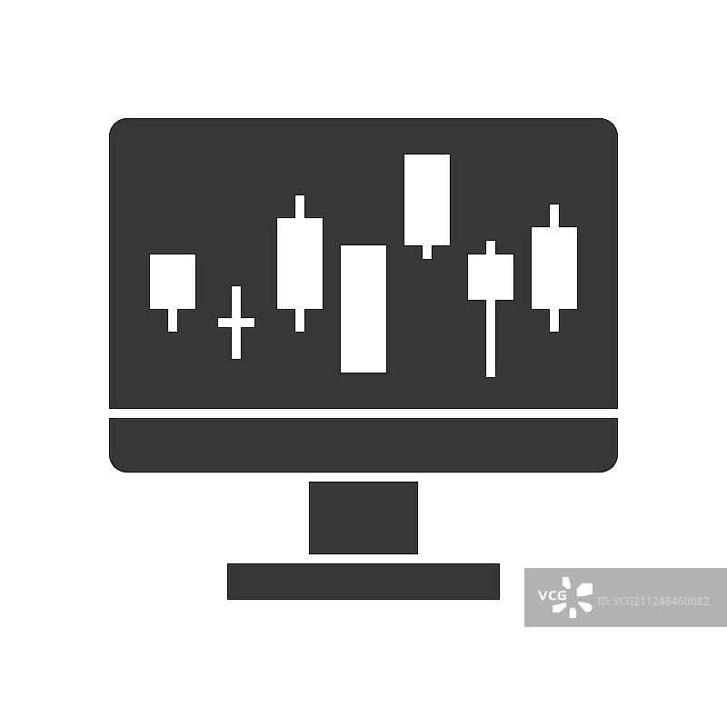 电脑屏幕上的烛台图表数据报告图片素材