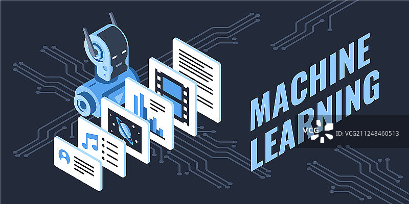 彩色机器学习图片素材