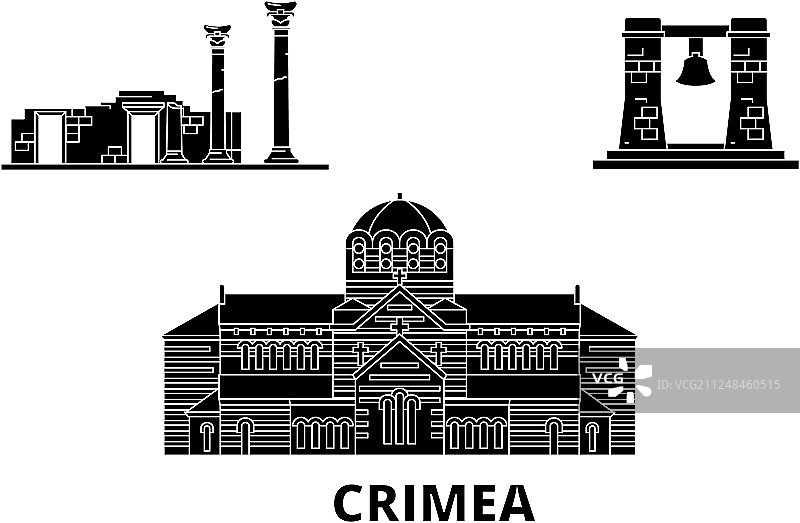 俄罗斯克里米亚城市风光2.5D旅游设计图片素材