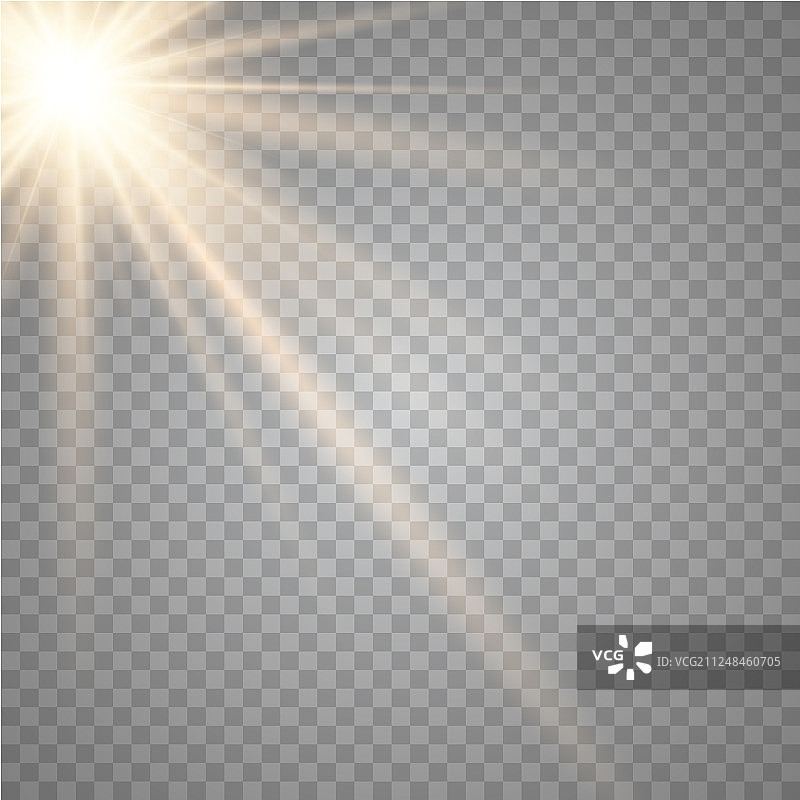 透明背景上的发光阳光图片素材