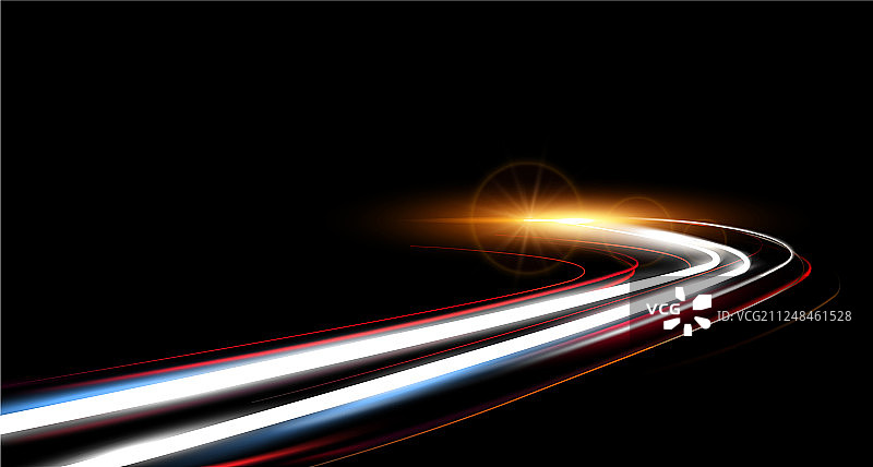 夜间动态光速公路图片素材