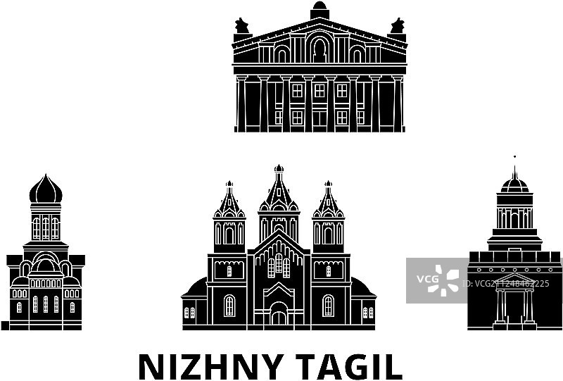 俄罗斯下塔吉尔扁平旅游天际线图片素材