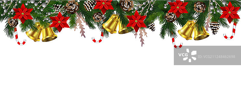 横版圣诞树彩灯banner图片素材