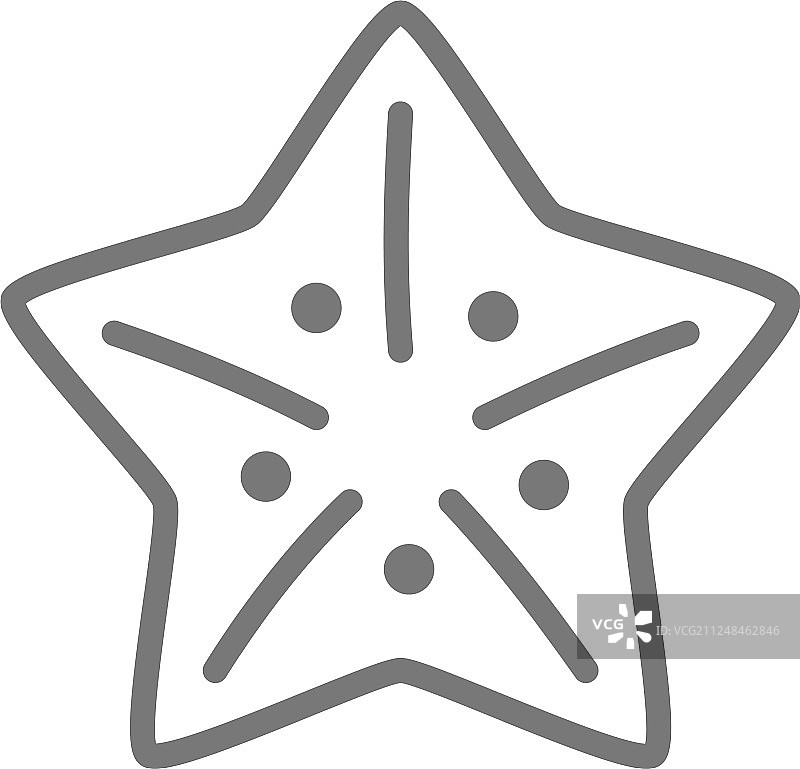海星海洋生物线性图标图片素材
