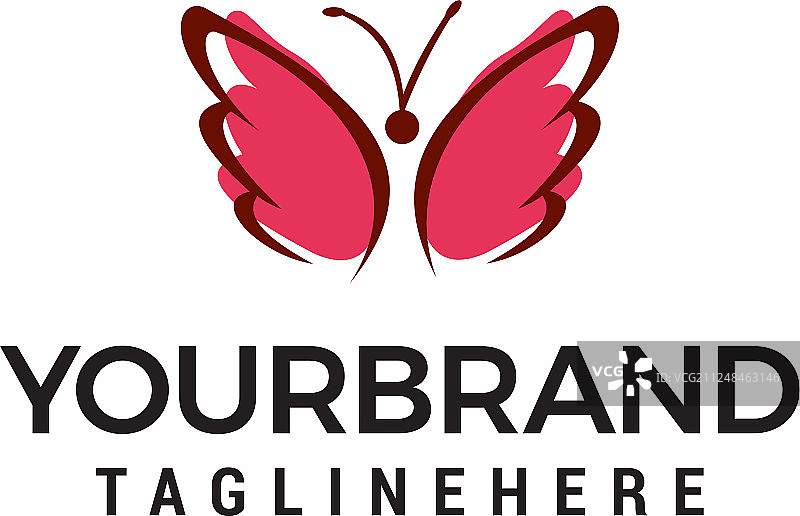 蝴蝶Logo设计概念模板图片素材
