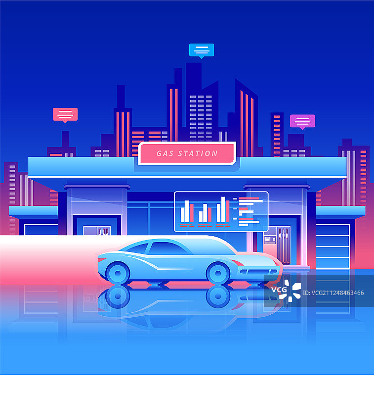 带汽车的加油站图片素材